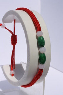 Emerald Green Jade Barrel Beads Bracelet