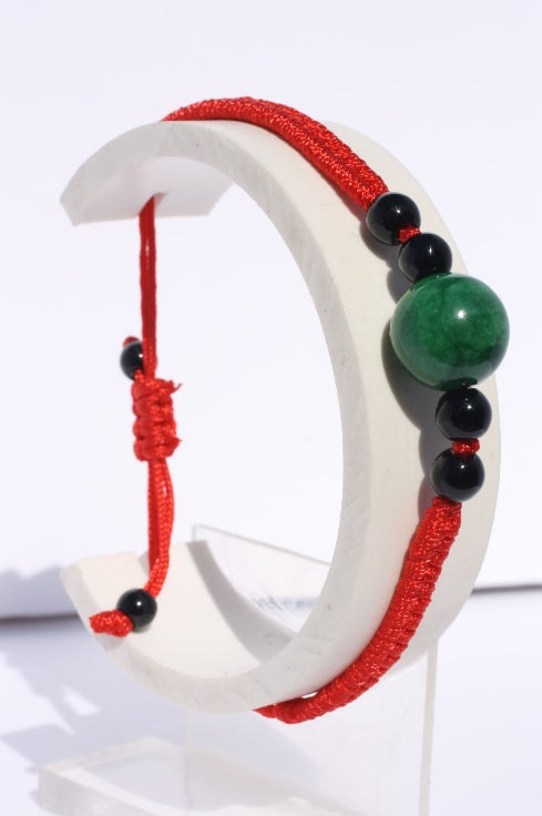 Large Emerald Green Jade Bead Bracelet