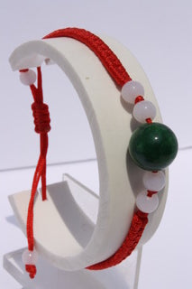 Large Dark Green Jade Bead Bracelet