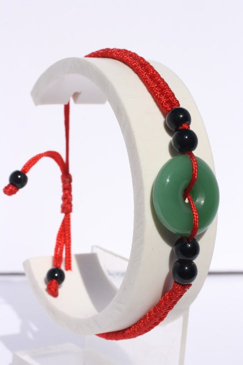 Moss Green Jade Disc Bracelet