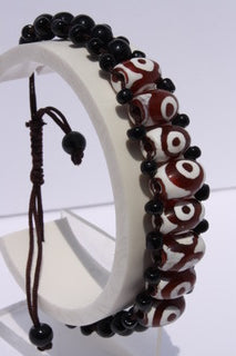 Agate Heaven Eye Barrel Bead Bracelet