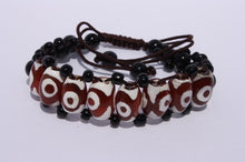 Load image into Gallery viewer, Agate Heaven Eye Barrel Bead Bracelet
