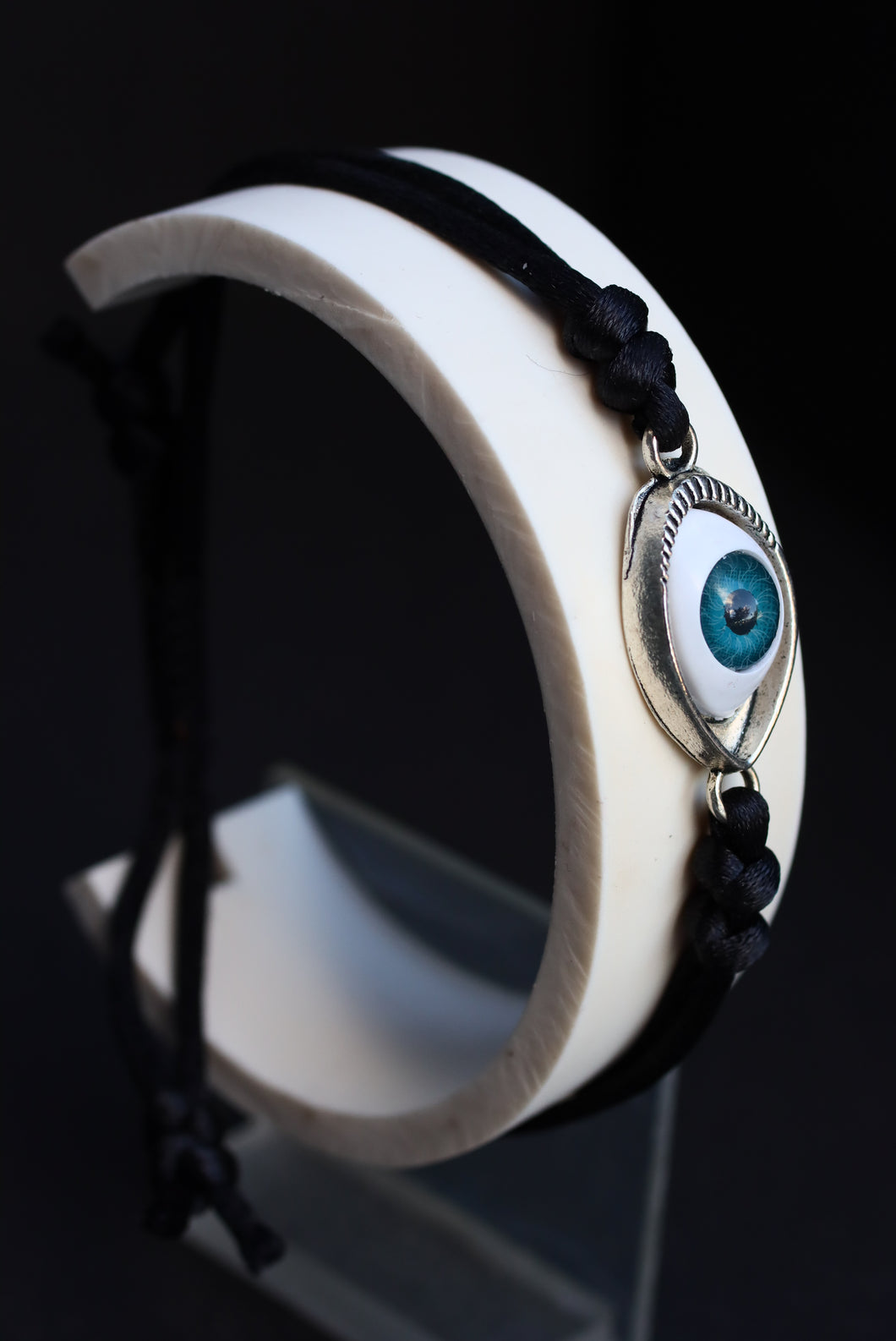 Evil Eye Black Knotted Cord Bracelet