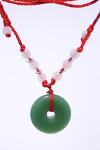 Load image into Gallery viewer, Moss Green Jade Disc Pendant Necklace
